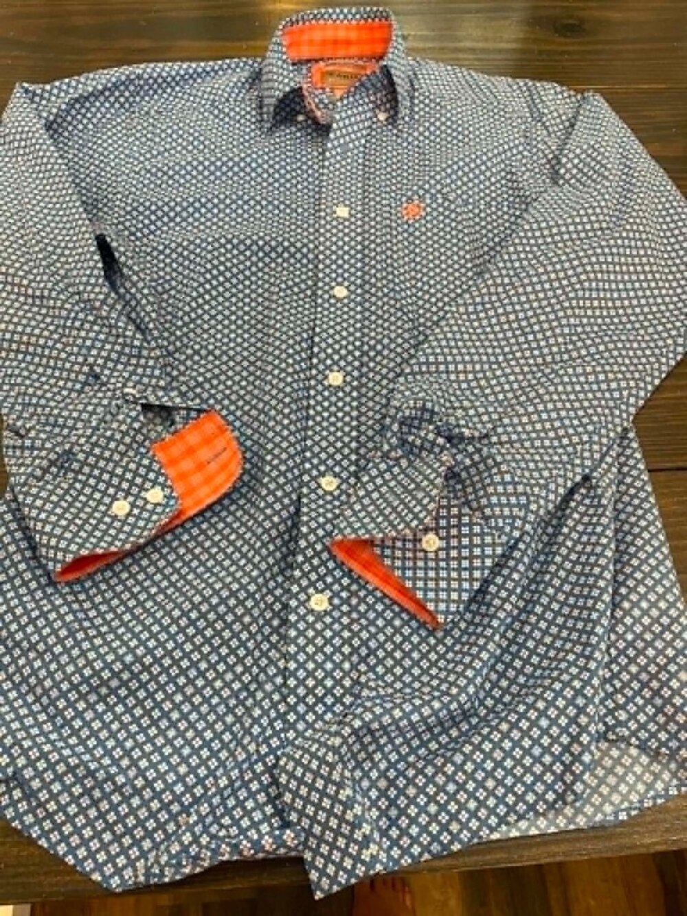 Ariat Men Long Sleeve Shirt-Western Size Small Geometric Design, Rodeo